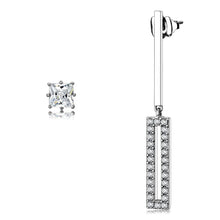 Load image into Gallery viewer, TK3682 - High polished (no plating) Stainless Steel Earrings with AAA Grade CZ  in Clear