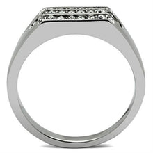 Load image into Gallery viewer, TK375 - High polished (no plating) Stainless Steel Ring with Top Grade Crystal  in Clear