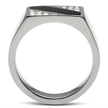 Cargar imagen en el visor de la galería, TK387 - High polished (no plating) Stainless Steel Ring with Top Grade Crystal  in Clear