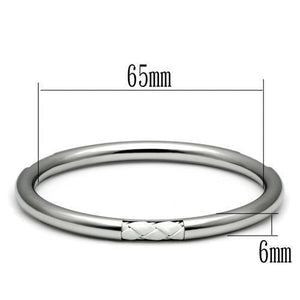 TK407 - High polished (no plating) Stainless Steel Bangle with No Stone