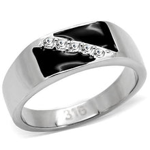 Load image into Gallery viewer, TK414701 - High polished (no plating) Stainless Steel Ring with Top Grade Crystal  in Clear