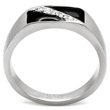 Cargar imagen en el visor de la galería, TK414701 - High polished (no plating) Stainless Steel Ring with Top Grade Crystal  in Clear