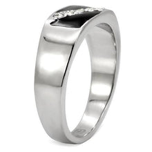 Load image into Gallery viewer, TK414701 - High polished (no plating) Stainless Steel Ring with Top Grade Crystal  in Clear