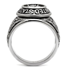 Load image into Gallery viewer, TK414704 - High polished (no plating) Stainless Steel Ring with Epoxy  in Jet