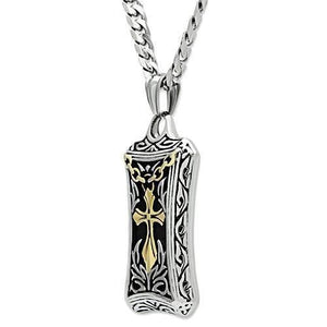 TK455 - Gold+Rhodium Stainless Steel Chain Pendant with No Stone