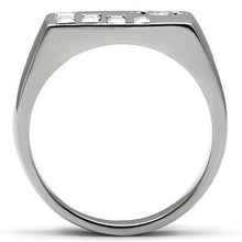 Cargar imagen en el visor de la galería, TK481 - High polished (no plating) Stainless Steel Ring with AAA Grade CZ  in Clear