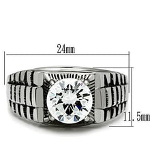 Load image into Gallery viewer, TK485 - High polished (no plating) Stainless Steel Ring with AAA Grade CZ  in Clear
