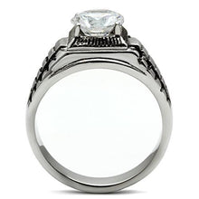 Load image into Gallery viewer, TK485 - High polished (no plating) Stainless Steel Ring with AAA Grade CZ  in Clear