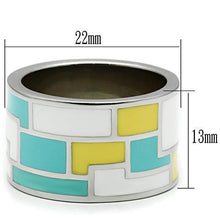 Cargar imagen en el visor de la galería, TK514 - High polished (no plating) Stainless Steel Ring with Epoxy  in Multi Color