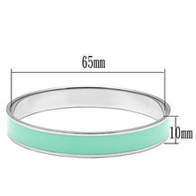 Load image into Gallery viewer, TK537 - High polished (no plating) Stainless Steel Bangle with Epoxy  in Aquamarine
