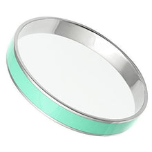 Load image into Gallery viewer, TK537 - High polished (no plating) Stainless Steel Bangle with Epoxy  in Aquamarine