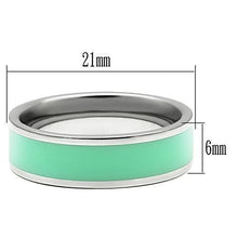 Cargar imagen en el visor de la galería, TK542 - High polished (no plating) Stainless Steel Ring with Epoxy  in Aquamarine