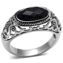 Load image into Gallery viewer, TK599 - High polished (no plating) Stainless Steel Ring with Blue Sand  in Montana