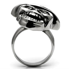 Cargar imagen en el visor de la galería, TK605 - High polished (no plating) Stainless Steel Ring with Top Grade Crystal  in Black Diamond