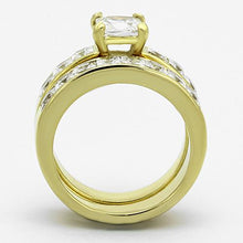 Cargar imagen en el visor de la galería, TK61206G - IP Gold(Ion Plating) Stainless Steel Ring with AAA Grade CZ  in Clear