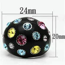 Load image into Gallery viewer, TK640 - High polished (no plating) Stainless Steel Ring with Top Grade Crystal  in Multi Color