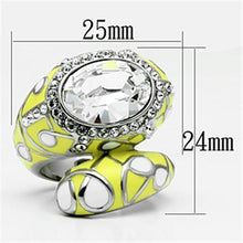 Load image into Gallery viewer, TK643 - High polished (no plating) Stainless Steel Ring with Top Grade Crystal  in Clear