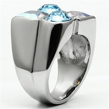 Cargar imagen en el visor de la galería, TK645 - High polished (no plating) Stainless Steel Ring with Top Grade Crystal  in Multi Color