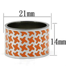 Cargar imagen en el visor de la galería, TK679 - High polished (no plating) Stainless Steel Ring with Epoxy  in Orange