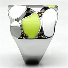 Load image into Gallery viewer, TK693 - High polished (no plating) Stainless Steel Ring with Top Grade Crystal  in Topaz