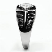 Load image into Gallery viewer, TK701 - High polished (no plating) Stainless Steel Ring with AAA Grade CZ  in Clear