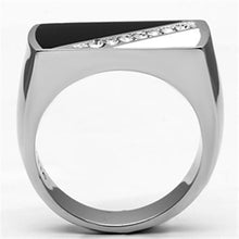 Cargar imagen en el visor de la galería, TK704 - High polished (no plating) Stainless Steel Ring with Top Grade Crystal  in Clear