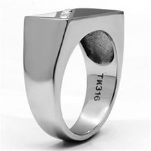 Load image into Gallery viewer, TK704 - High polished (no plating) Stainless Steel Ring with Top Grade Crystal  in Clear