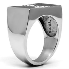 Load image into Gallery viewer, TK708 - High polished (no plating) Stainless Steel Ring with Top Grade Crystal  in Clear