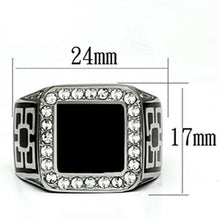 Load image into Gallery viewer, TK713 - High polished (no plating) Stainless Steel Ring with Top Grade Crystal  in Clear