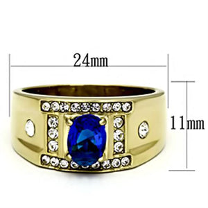 TK715 - IP Gold(Ion Plating) Stainless Steel Ring with Synthetic Synthetic Glass in Montana