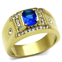 Load image into Gallery viewer, TK715 - IP Gold(Ion Plating) Stainless Steel Ring with Synthetic Synthetic Glass in Montana