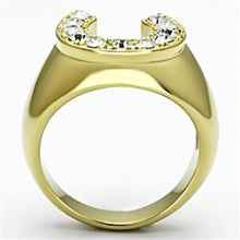 Cargar imagen en el visor de la galería, TK717 - IP Gold(Ion Plating) Stainless Steel Ring with Top Grade Crystal  in Clear