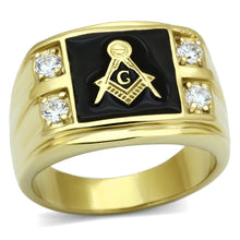 Load image into Gallery viewer, TK719 - IP Gold(Ion Plating) Stainless Steel Ring with AAA Grade CZ  in Clear