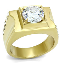 Cargar imagen en el visor de la galería, TK721 - IP Gold(Ion Plating) Stainless Steel Ring with AAA Grade CZ  in Clear