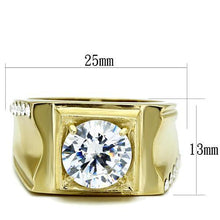 Load image into Gallery viewer, TK721 - IP Gold(Ion Plating) Stainless Steel Ring with AAA Grade CZ  in Clear