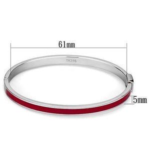 TK744 - High polished (no plating) Stainless Steel Bangle with Epoxy  in Siam