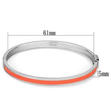 Load image into Gallery viewer, TK748 - High polished (no plating) Stainless Steel Bangle with Epoxy  in Orange