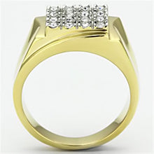 Cargar imagen en el visor de la galería, TK751 - Two-Tone IP Gold (Ion Plating) Stainless Steel Ring with Top Grade Crystal  in Clear