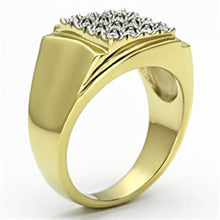 Cargar imagen en el visor de la galería, TK751 - Two-Tone IP Gold (Ion Plating) Stainless Steel Ring with Top Grade Crystal  in Clear