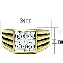 Cargar imagen en el visor de la galería, TK769 - IP Gold(Ion Plating) Stainless Steel Ring with Top Grade Crystal  in Clear