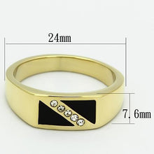 Load image into Gallery viewer, TK775 - IP Gold(Ion Plating) Stainless Steel Ring with Top Grade Crystal  in Clear