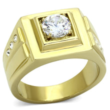 Cargar imagen en el visor de la galería, TK791 - IP Gold(Ion Plating) Stainless Steel Ring with AAA Grade CZ  in Clear
