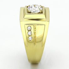Cargar imagen en el visor de la galería, TK791 - IP Gold(Ion Plating) Stainless Steel Ring with AAA Grade CZ  in Clear