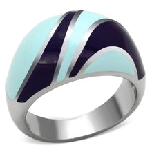 Load image into Gallery viewer, TK835 - High polished (no plating) Stainless Steel Ring with Epoxy  in Multi Color