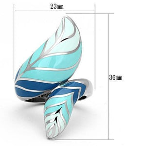 TK838 - High polished (no plating) Stainless Steel Ring with Epoxy  in Multi Color