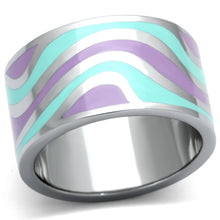 Cargar imagen en el visor de la galería, TK840 - High polished (no plating) Stainless Steel Ring with Epoxy  in Multi Color