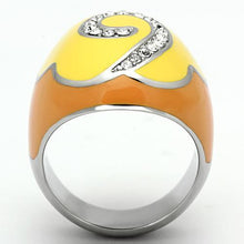 Cargar imagen en el visor de la galería, TK846 - High polished (no plating) Stainless Steel Ring with Top Grade Crystal  in Clear