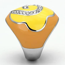 Cargar imagen en el visor de la galería, TK846 - High polished (no plating) Stainless Steel Ring with Top Grade Crystal  in Clear