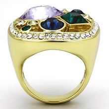 Cargar imagen en el visor de la galería, TK855 - IP Gold(Ion Plating) Stainless Steel Ring with Top Grade Crystal  in Multi Color