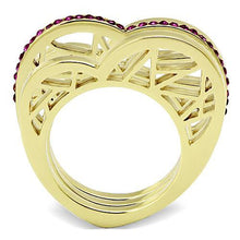 Load image into Gallery viewer, TK863 - IP Gold(Ion Plating) Stainless Steel Ring with Top Grade Crystal  in Fuchsia
